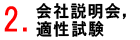 2.会社説明会、適性試験