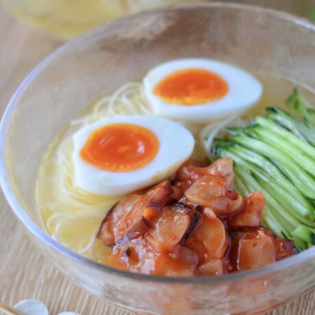 冷麺風たこキムチそうめん