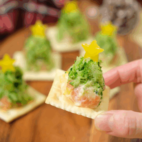 サーモンクリームチーズのブロッコリーツリー